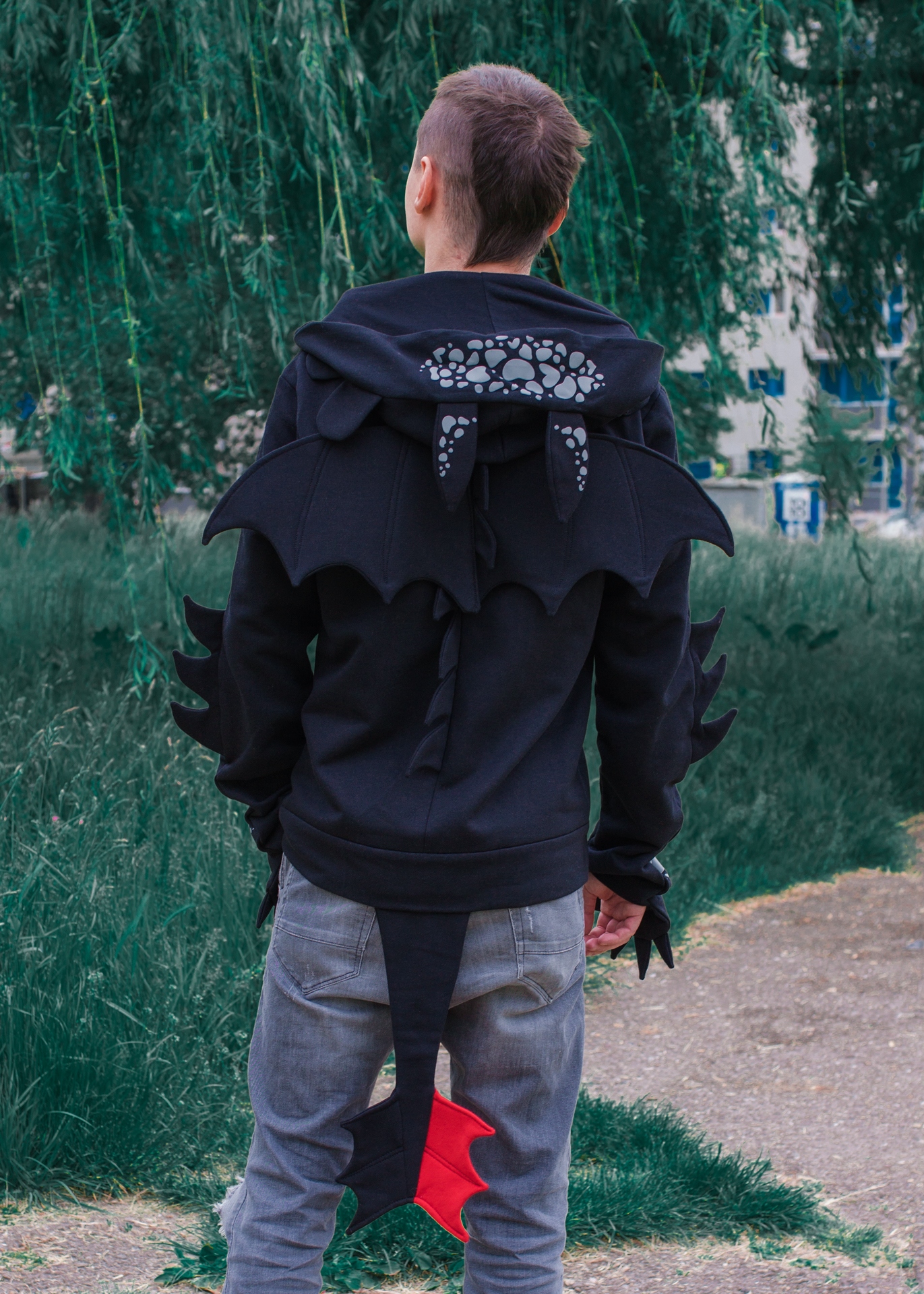 Czarny smok bluza męska